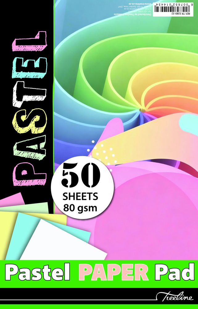 A4 80 GSM Pastel Paper 50 Sheet Pad