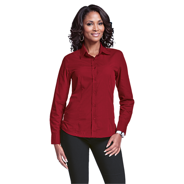 Basic Poly Cotton Blouse Long Sleeve Ladies