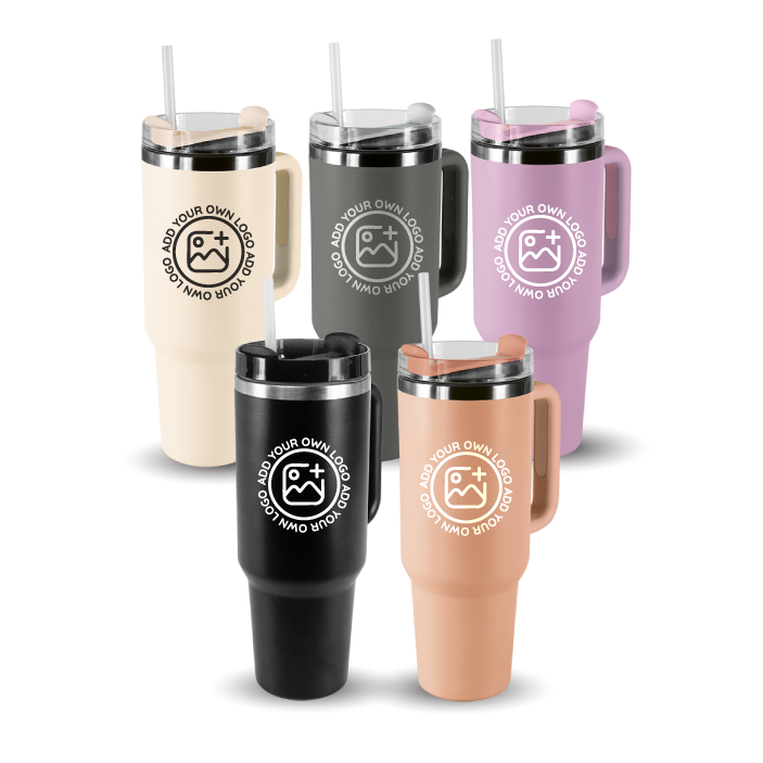Reusable travel tumblers in assorted colours